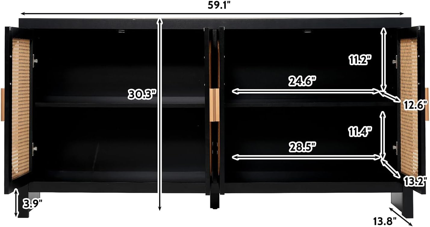 Rattan Sideboard Buffet Cabinet
