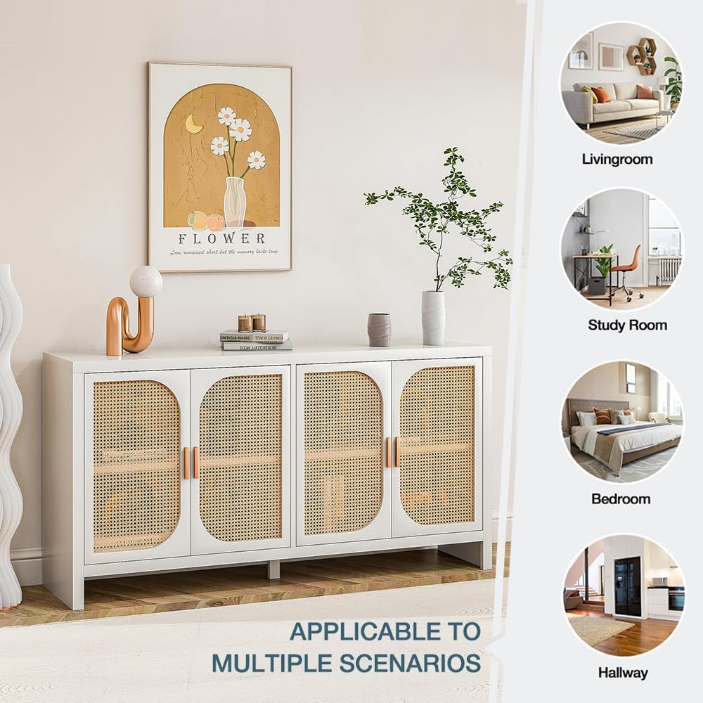 Rattan Sideboard Buffet Cabinet