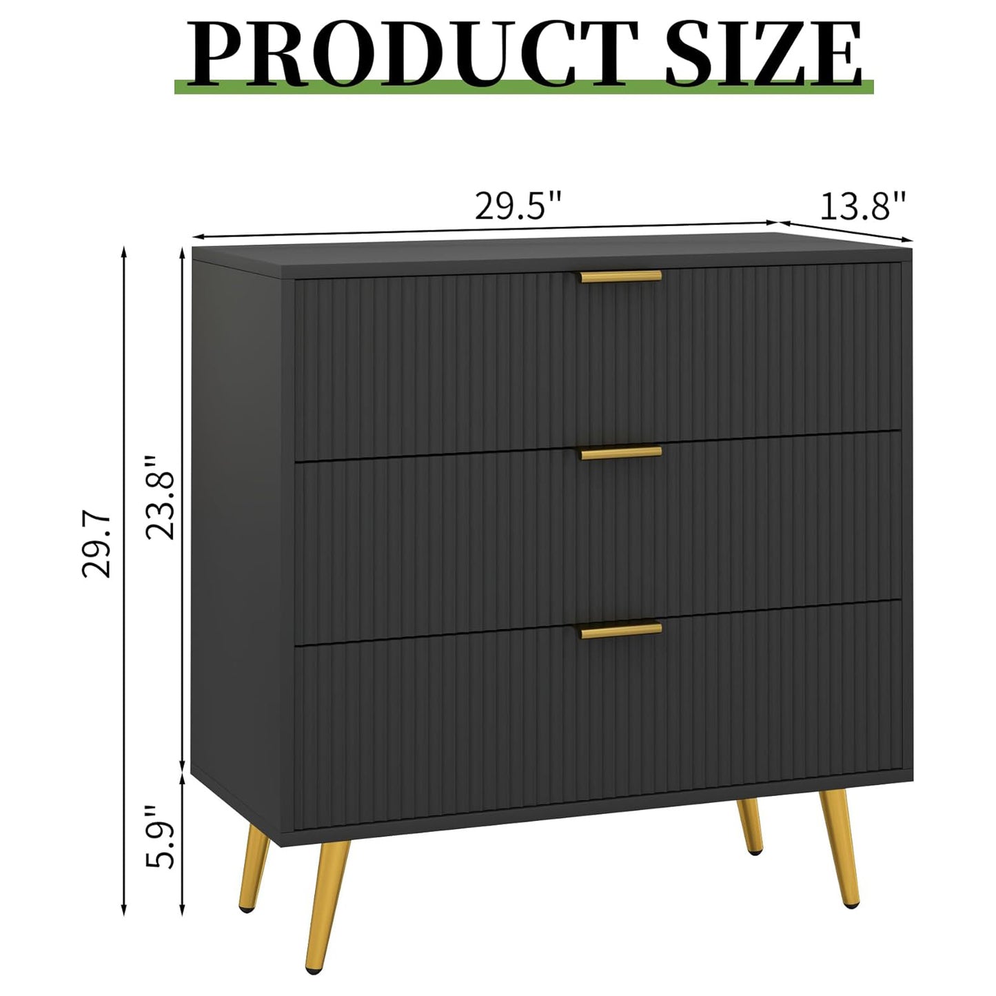 Modern Dressers Chest of Drawers with Fluted Panel