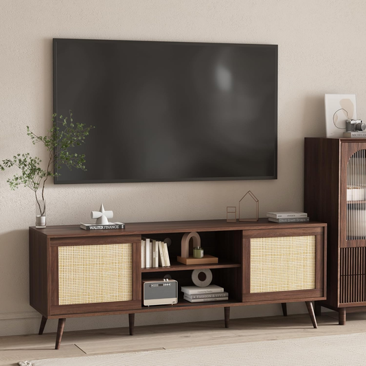 Rattan TV Stand for Televisions up to 65"
