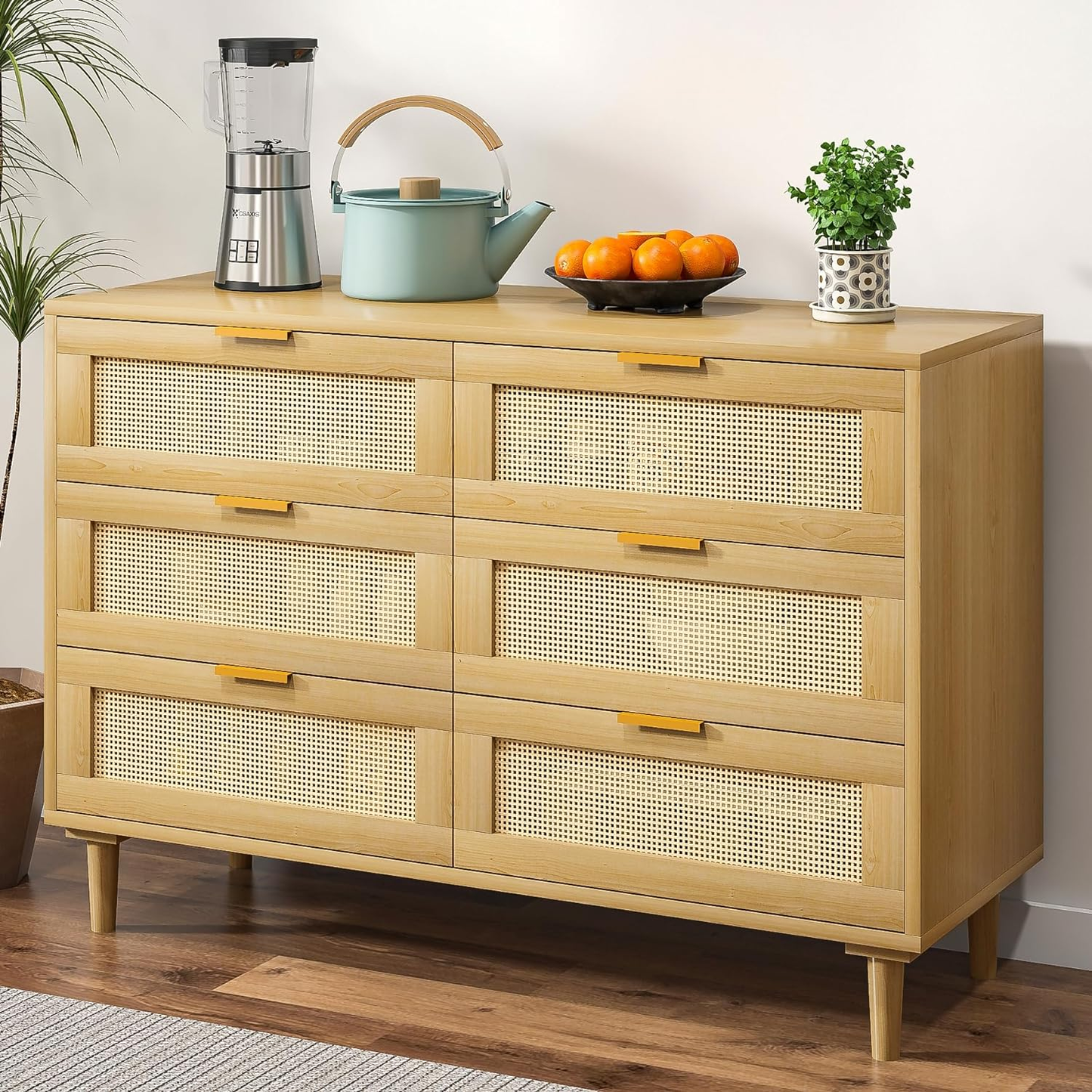 6 Drawers Rattan Dresser Rattan Drawer