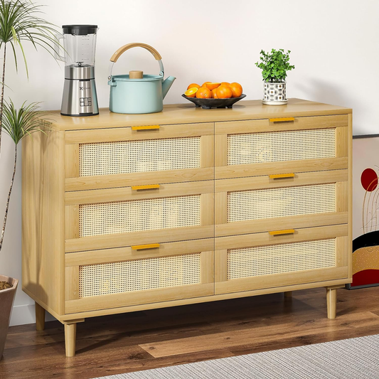 6 Drawers Rattan Dresser Rattan Drawer