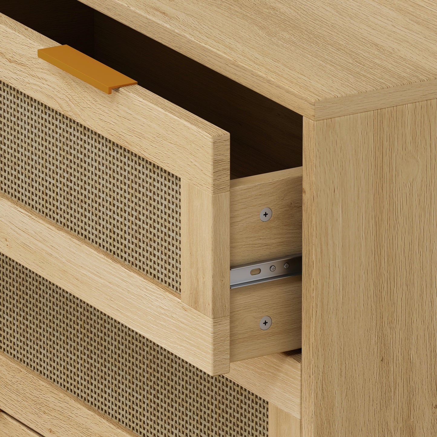 Rattan 3 Drawer Dresser