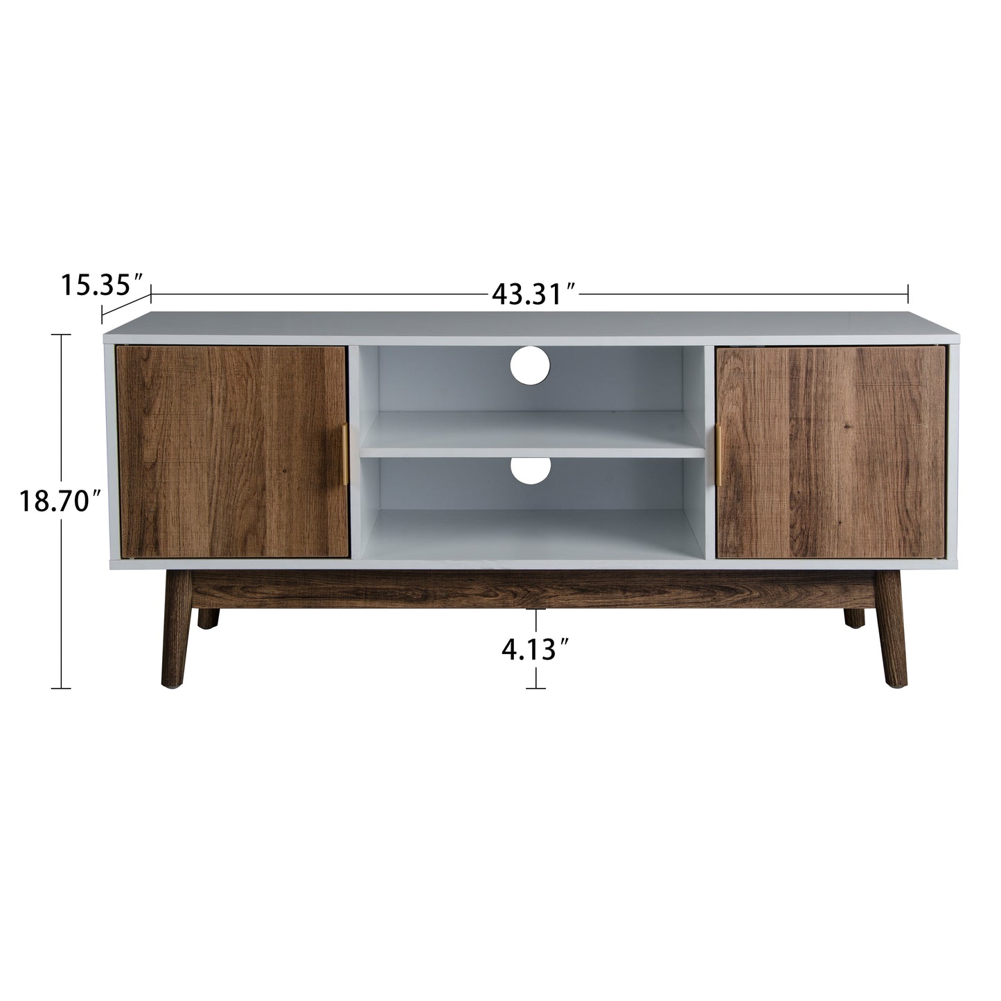 Mid-Century TV Stand for 55 inch TV with Storage
